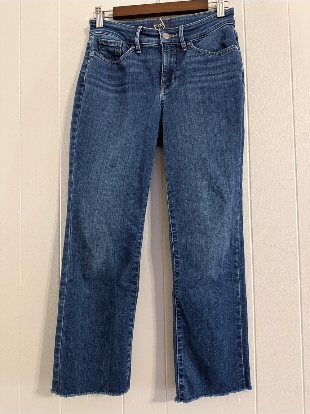 NYDJ Straight Leg Marilyn Jeans in Medium Wash Blue